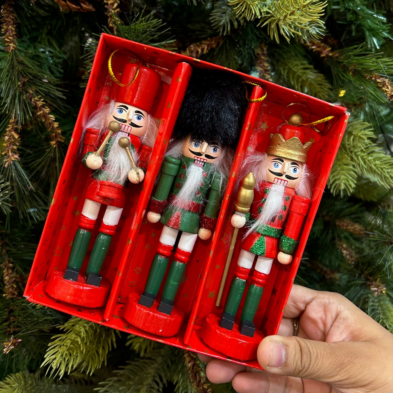 Glitter Nutcracker Ornaments (Set of 3)