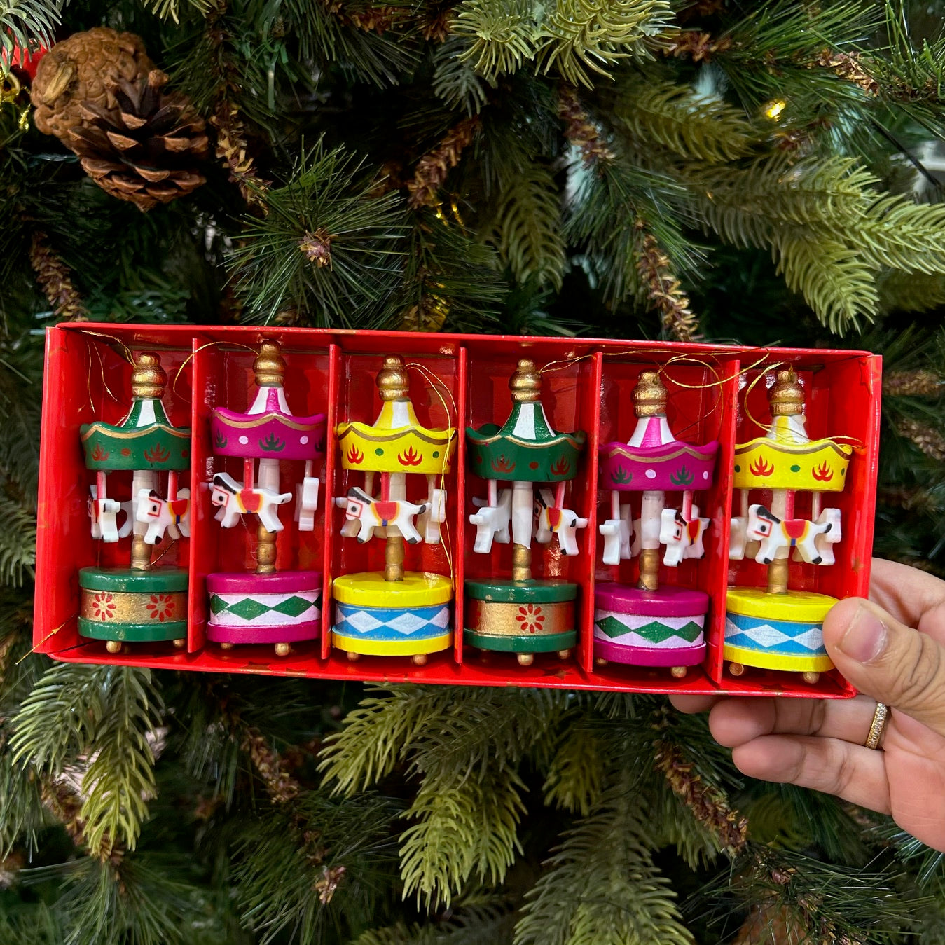 Whirlwind Wonder Carousel Ornaments (Set of 6)