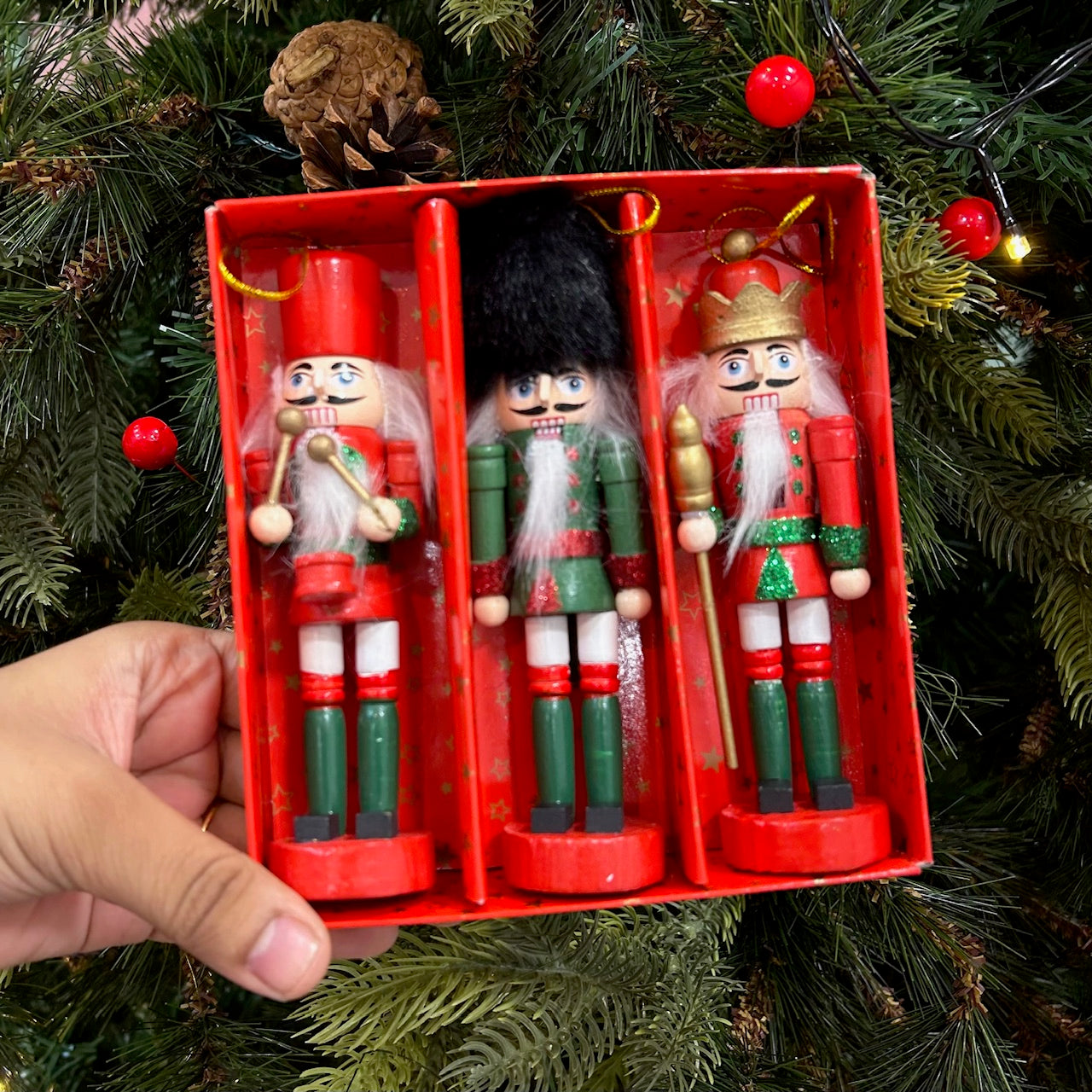 Glitter Nutcracker Ornaments (Set of 3)