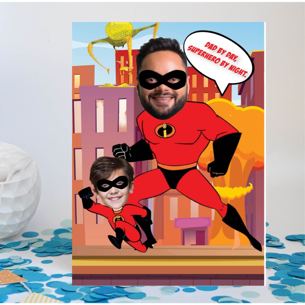 Incredible Dad Poster - Soft Copy / Hardboard / Frame- Superman