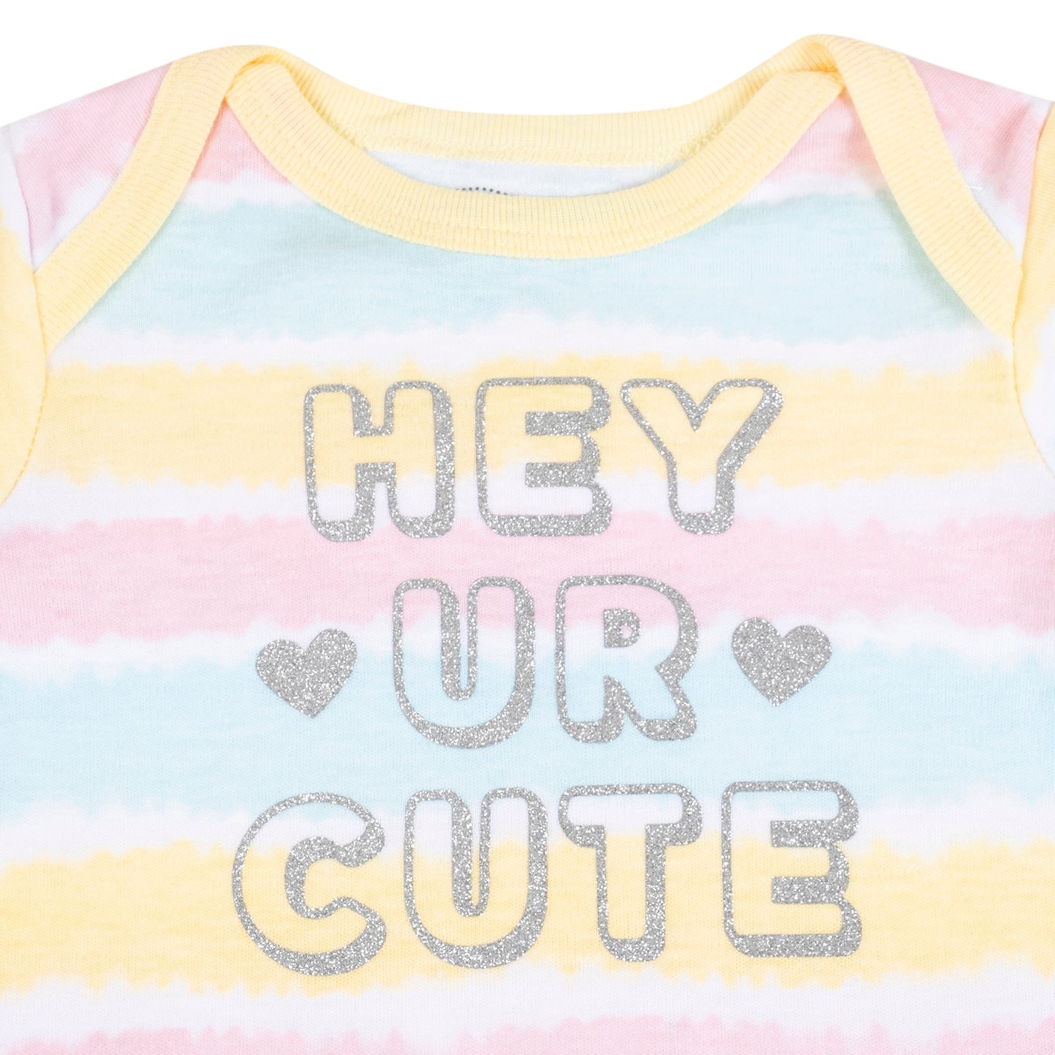 Baby Moo Hey Cutie Gift Set 3 Piece With Bodysuit, Leggings And Headband - Yellow, Grey