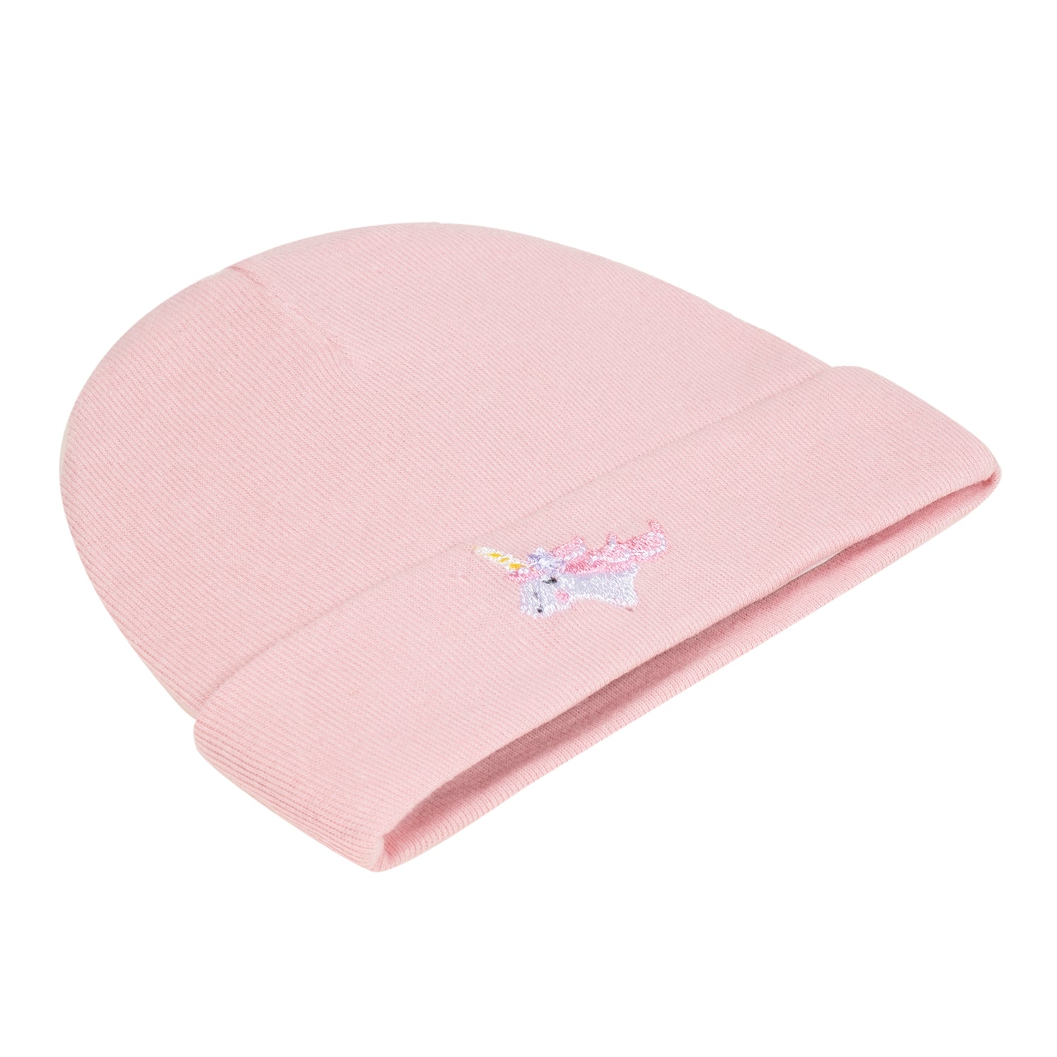 Baby Moo Rainbow Unicorn Infants Ultra Soft 100% Cotton All Season Pack of 5 Caps - Pink