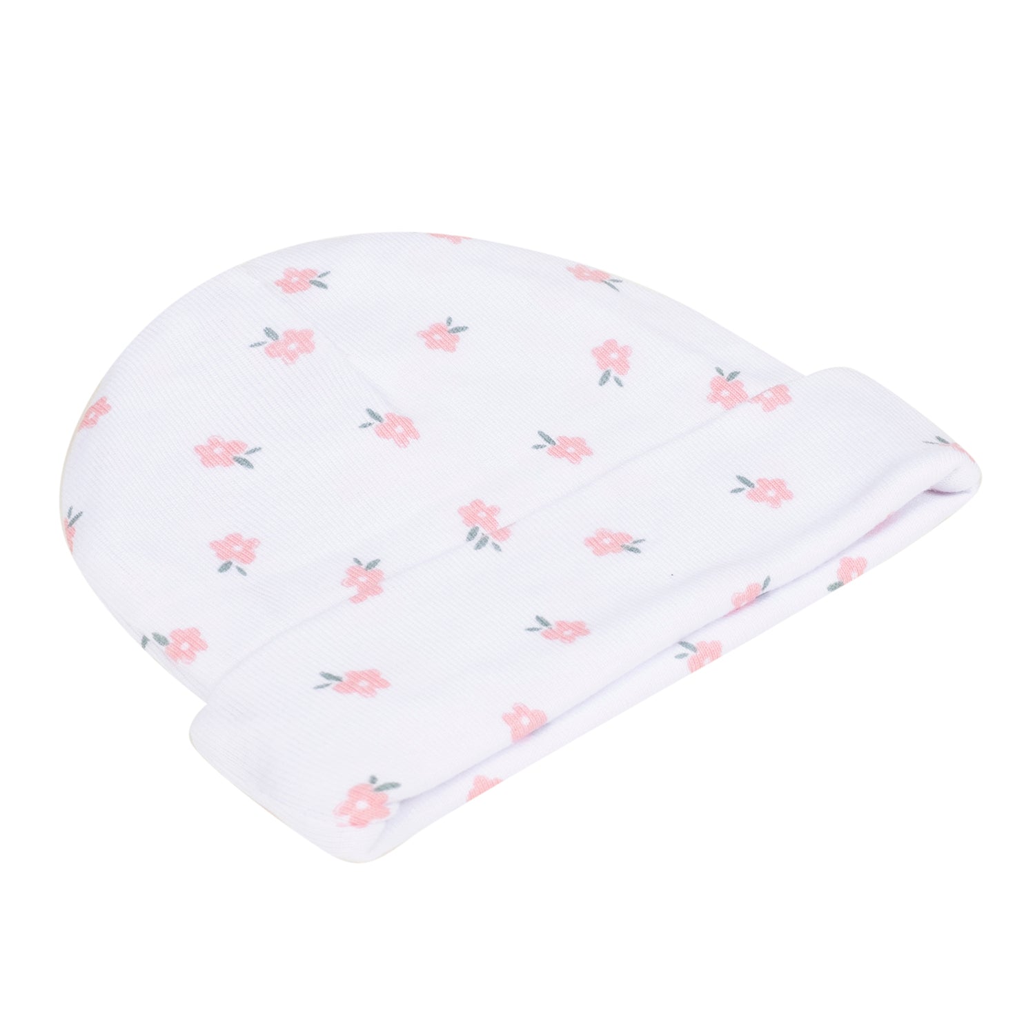 Baby Moo Floral Print Infants Ultra Soft 100% Cotton All Season Pack of 5 Caps - Pink