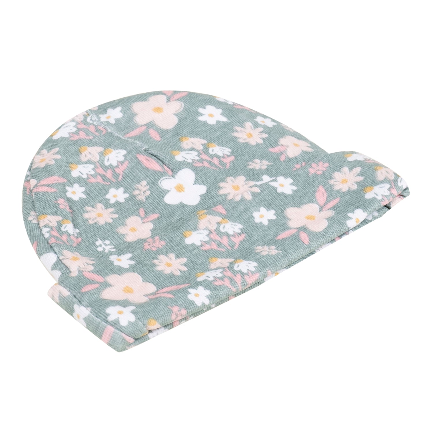 Baby Moo Floral Print Infants Ultra Soft 100% Cotton All Season Pack of 5 Caps - Pink