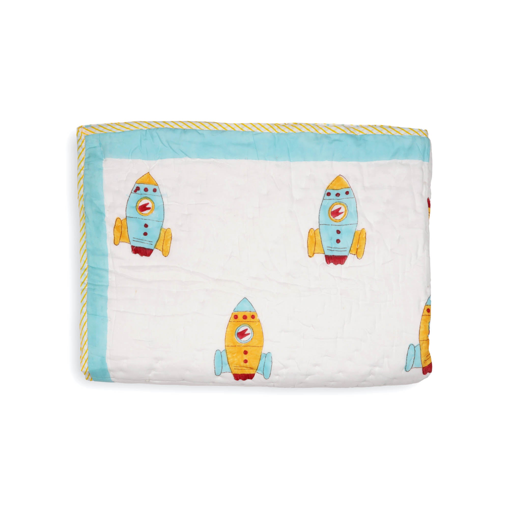 Kicks & Crawl - Sky Rocket Quilted Thick Blanket