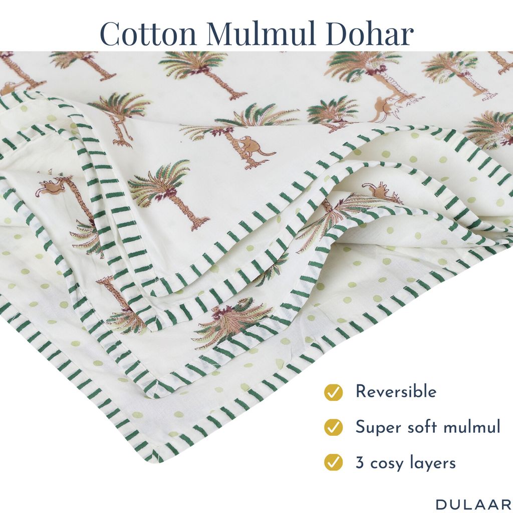 Mulmul Muslin Dohar | Hand-Block Printed
