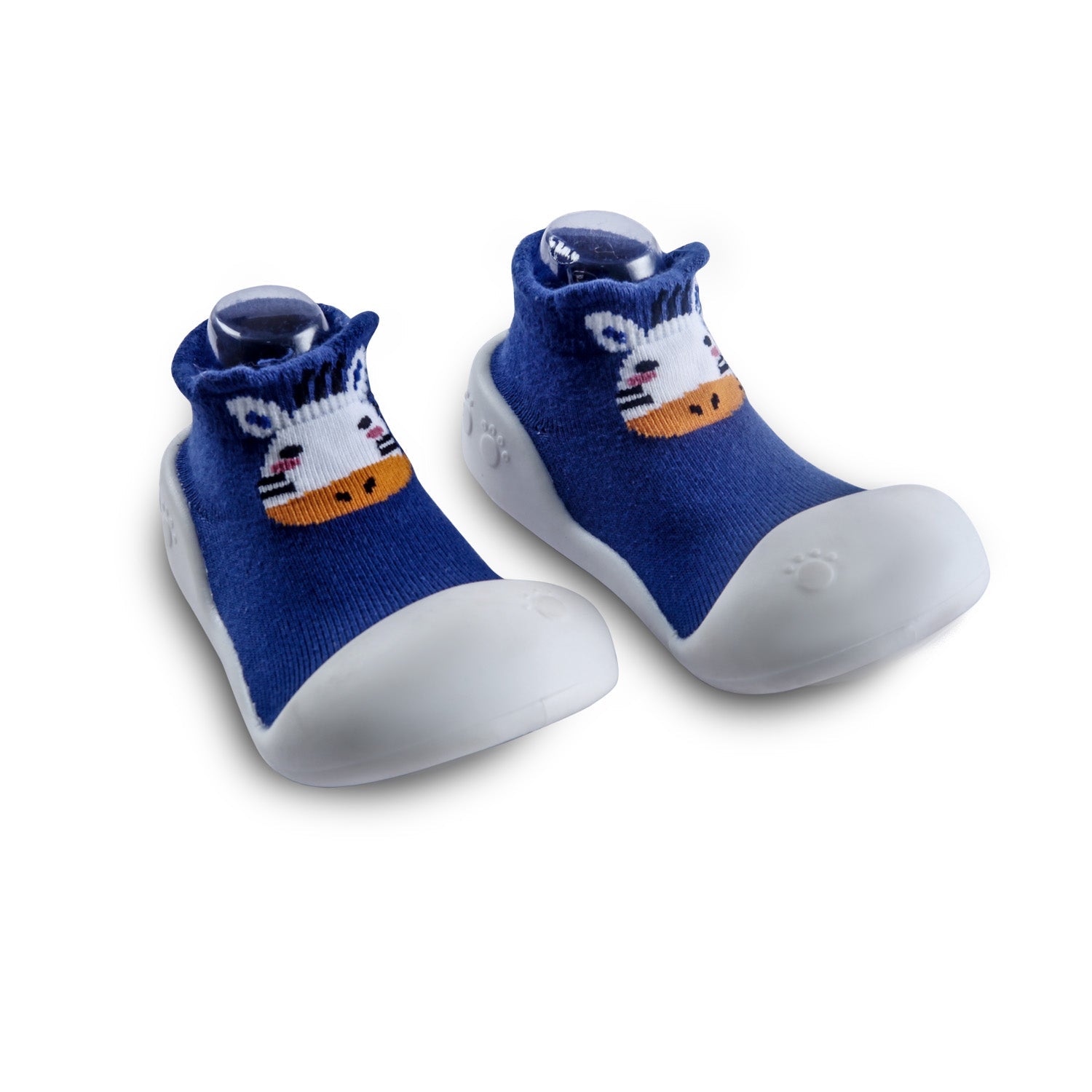 Newborn Anti-Skid Rubber Sole Slip-On Shoes Cat - Blue - Baby Moo