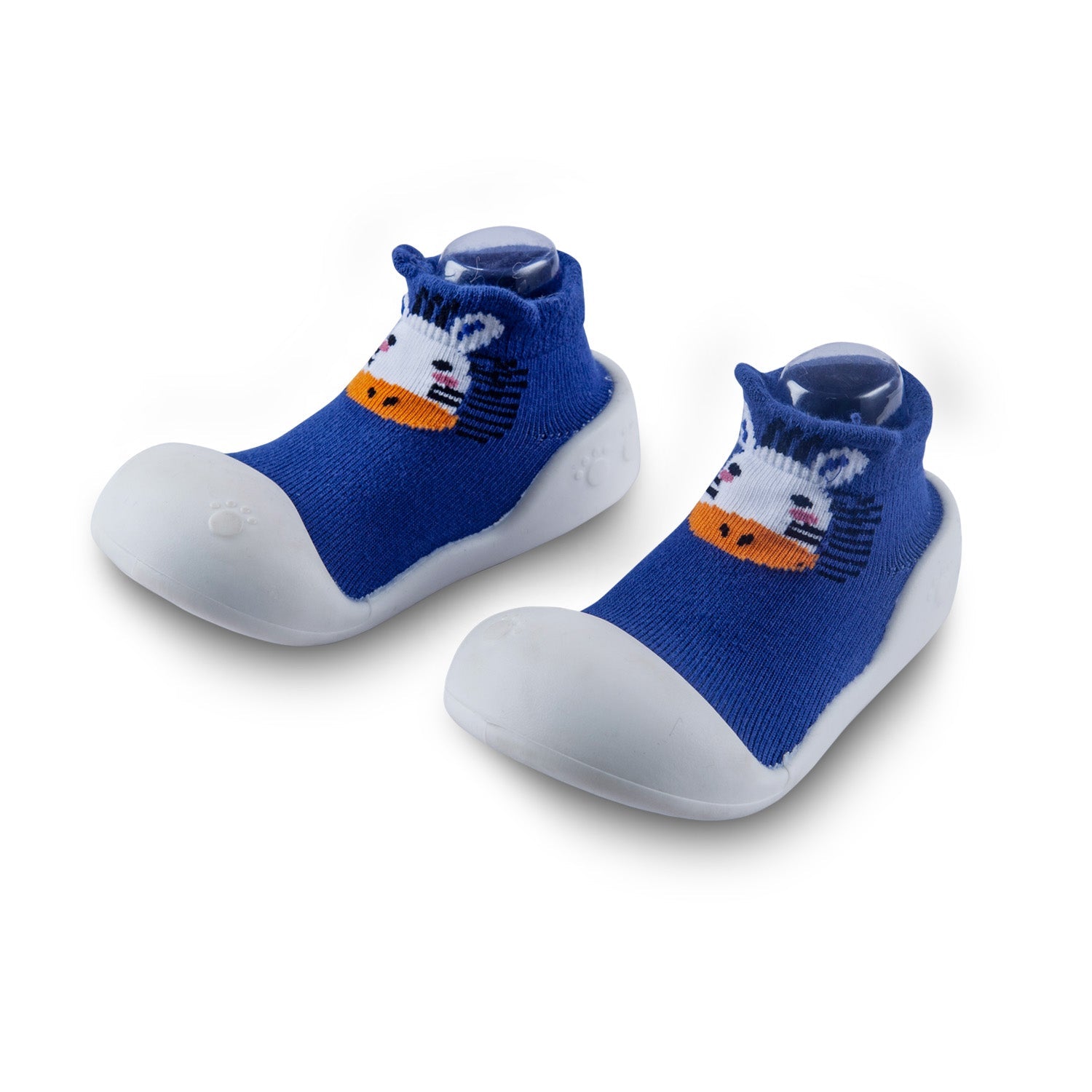 Newborn Anti-Skid Rubber Sole Slip-On Shoes Cat - Blue - Baby Moo