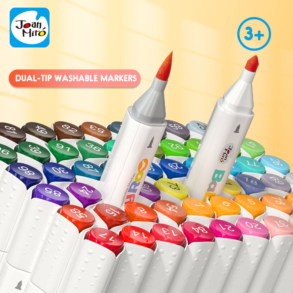 Jar Melo Dual-Tip Washable Markers: 24 Colours-Arts & Crafts-Jarmelo-Toycra