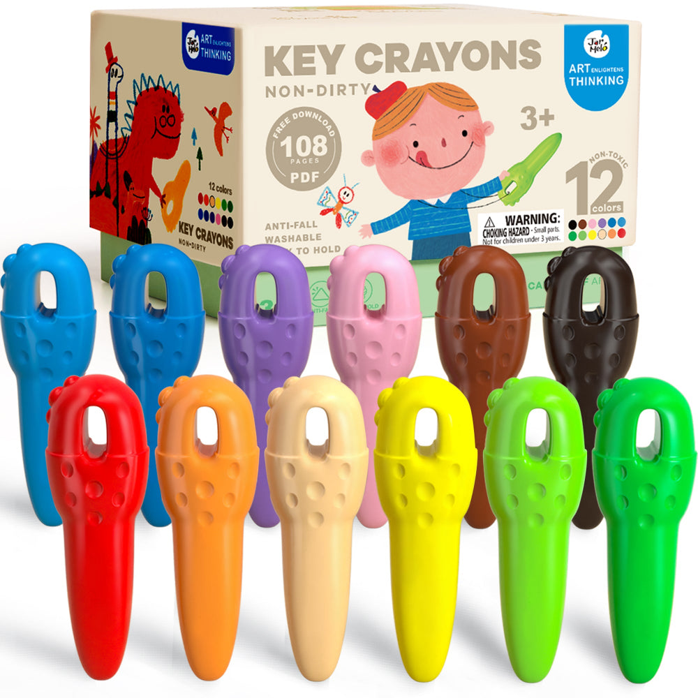 Jar Melo Key Crayon - 12 Colors-Arts & Crafts-Jarmelo-Toycra