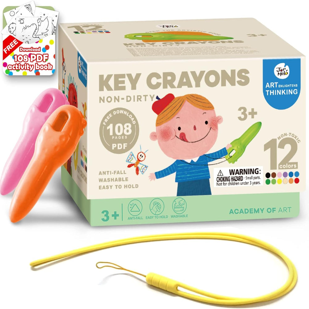 Jar Melo Key Crayon - 12 Colors-Arts & Crafts-Jarmelo-Toycra