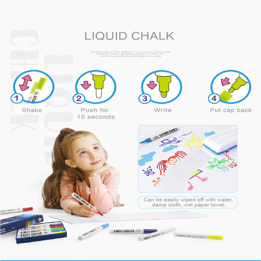 Jar Melo Liquid Chalk Markers -6 Colors-Arts & Crafts-Jarmelo-Toycra