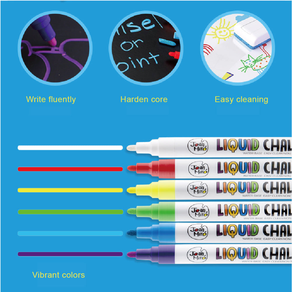 Jar Melo Liquid Chalk Markers -6 Colors-Arts & Crafts-Jarmelo-Toycra