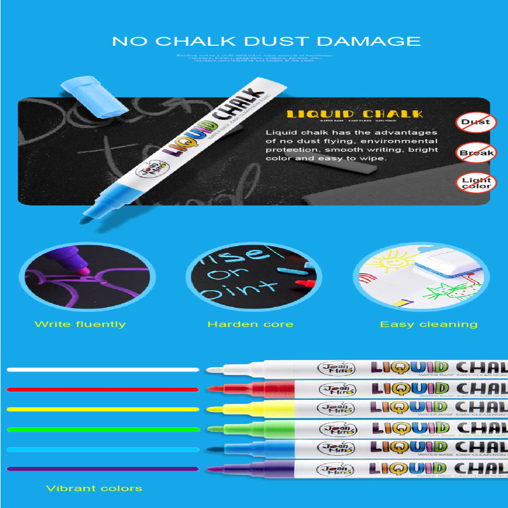 Jar Melo Liquid Chalk Markers -6 Colors-Arts & Crafts-Jarmelo-Toycra