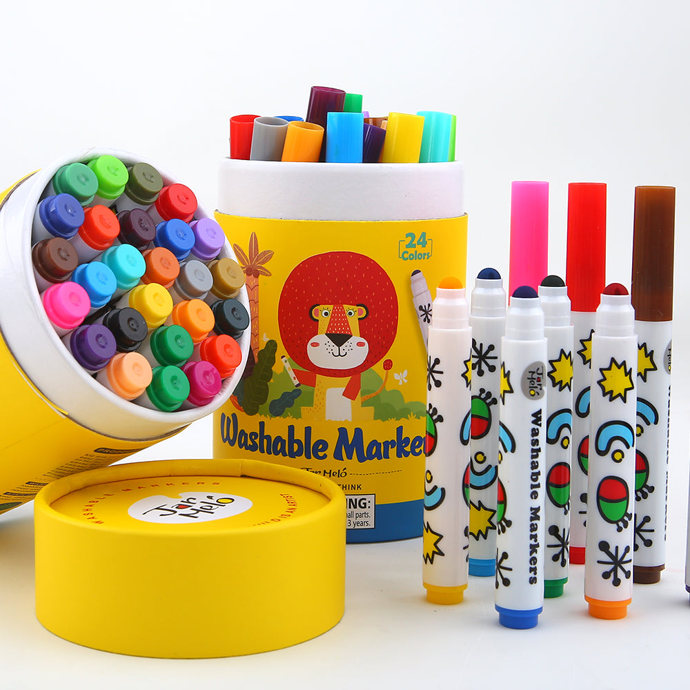 Jar Melo Special Round Tip Washable Markers-Arts & Crafts-Jarmelo-Toycra