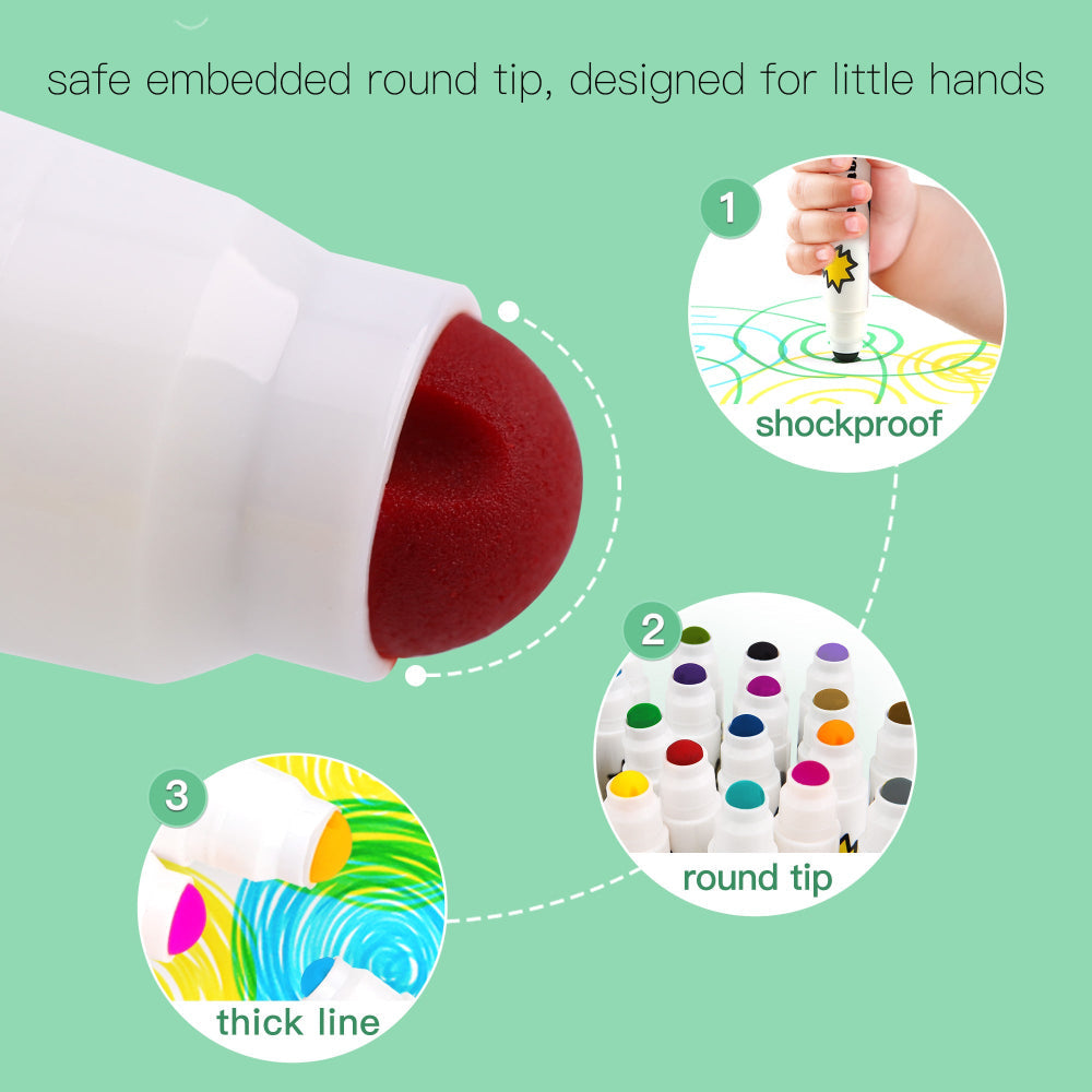 Jar Melo Special Round Tip Washable Markers-Arts & Crafts-Jarmelo-Toycra