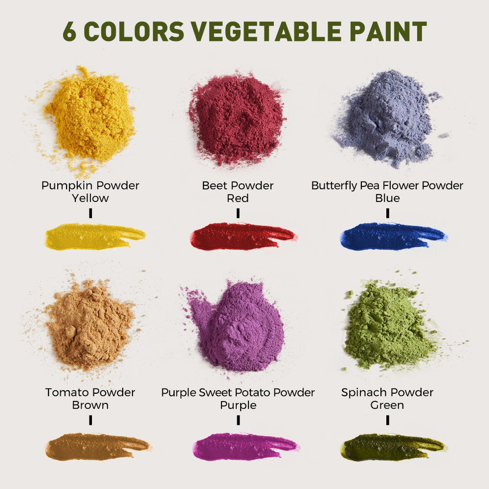 Jar Melo Vegetable Powder Paints- 6 Colors-Arts & Crafts-Jarmelo-Toycra