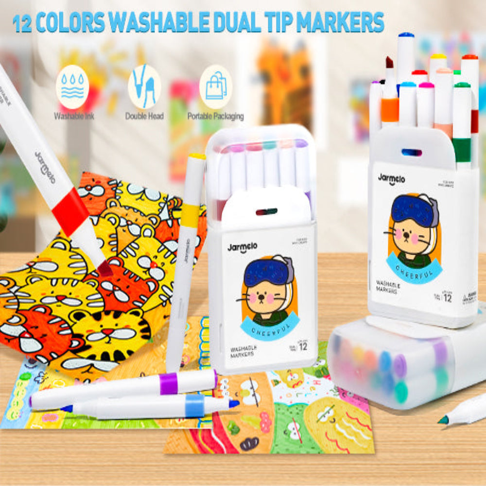 Jar Melo Washable Dual Tip Markers-Arts & Crafts-Jarmelo-Toycra