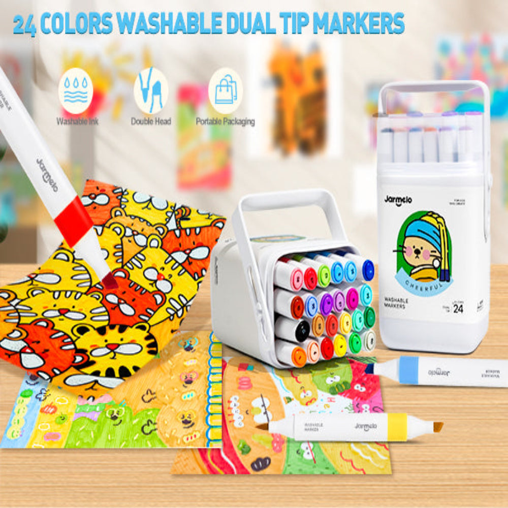 Jar Melo Washable Dual Tip Markers-Arts & Crafts-Jarmelo-Toycra