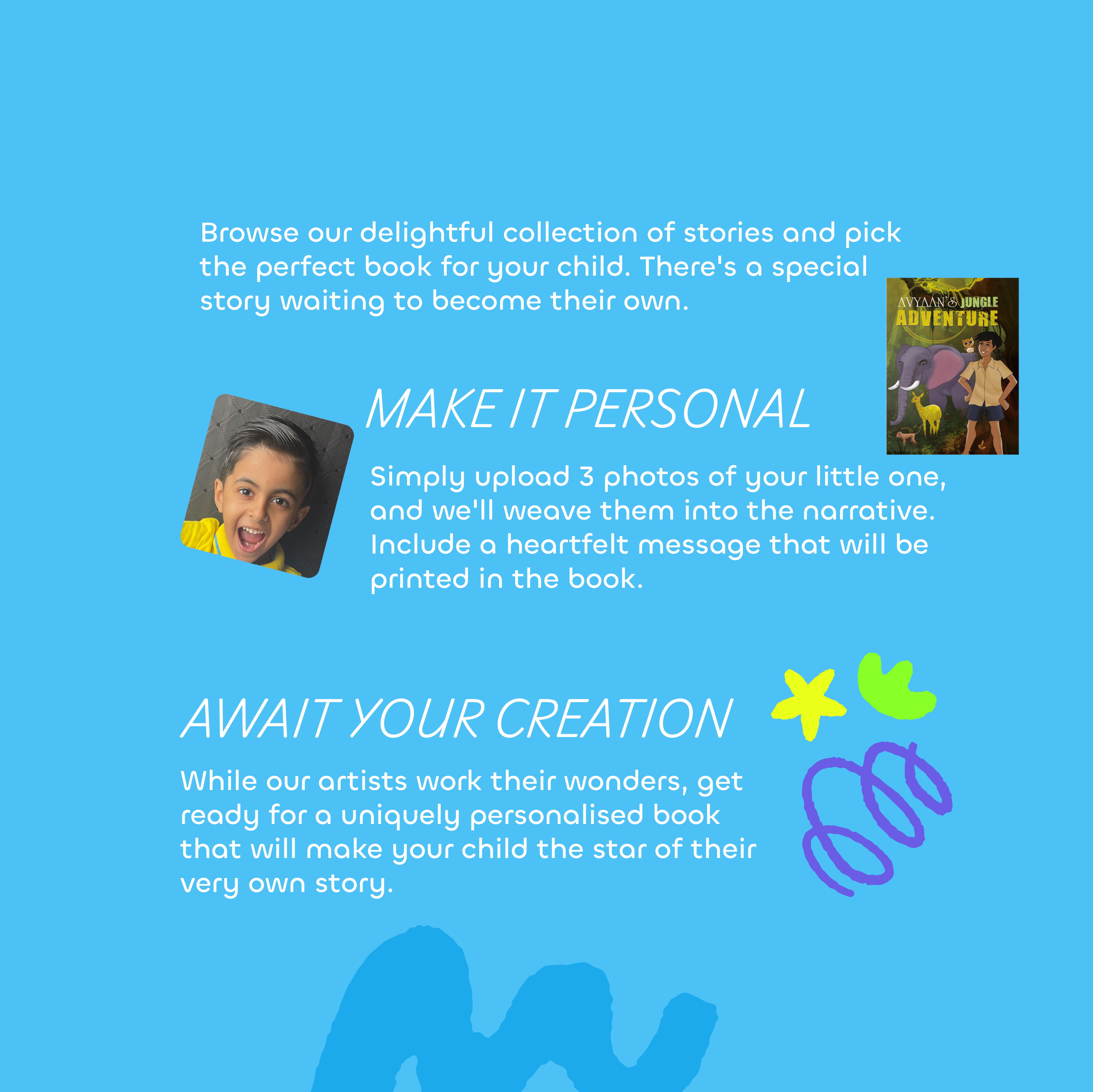 Personalised Story Book Jungle Adventure Story (Boys)