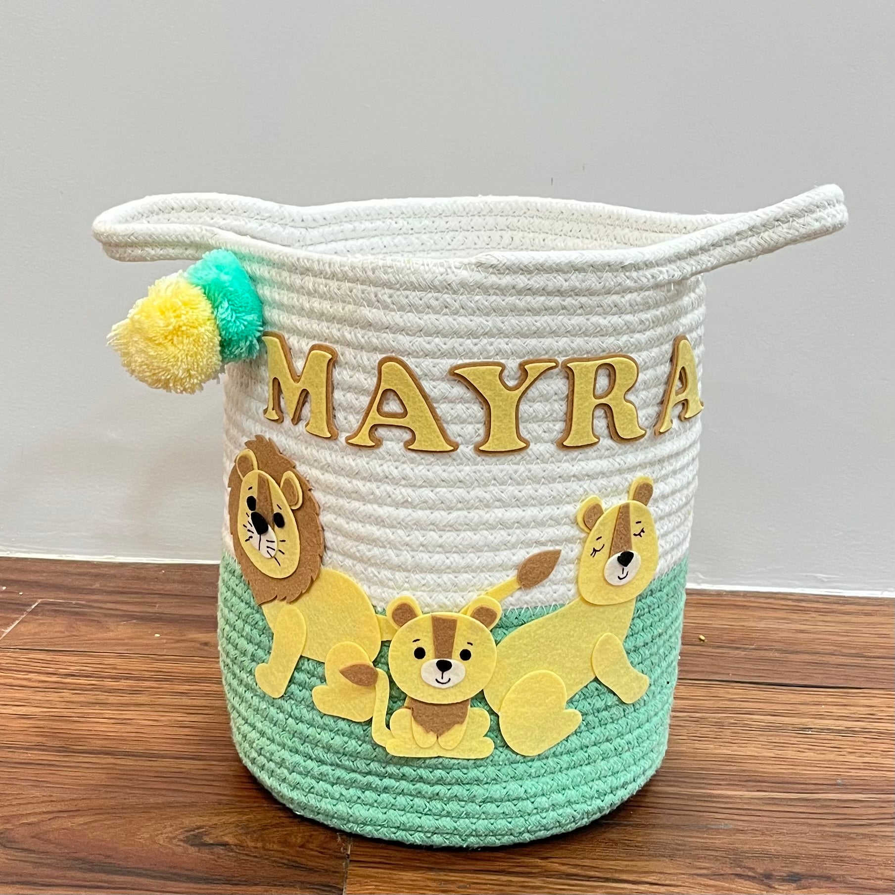 Babble Wrap Jute Cotton Storage Basket - Medium/ Large/ Set of Two - Lions Legacy