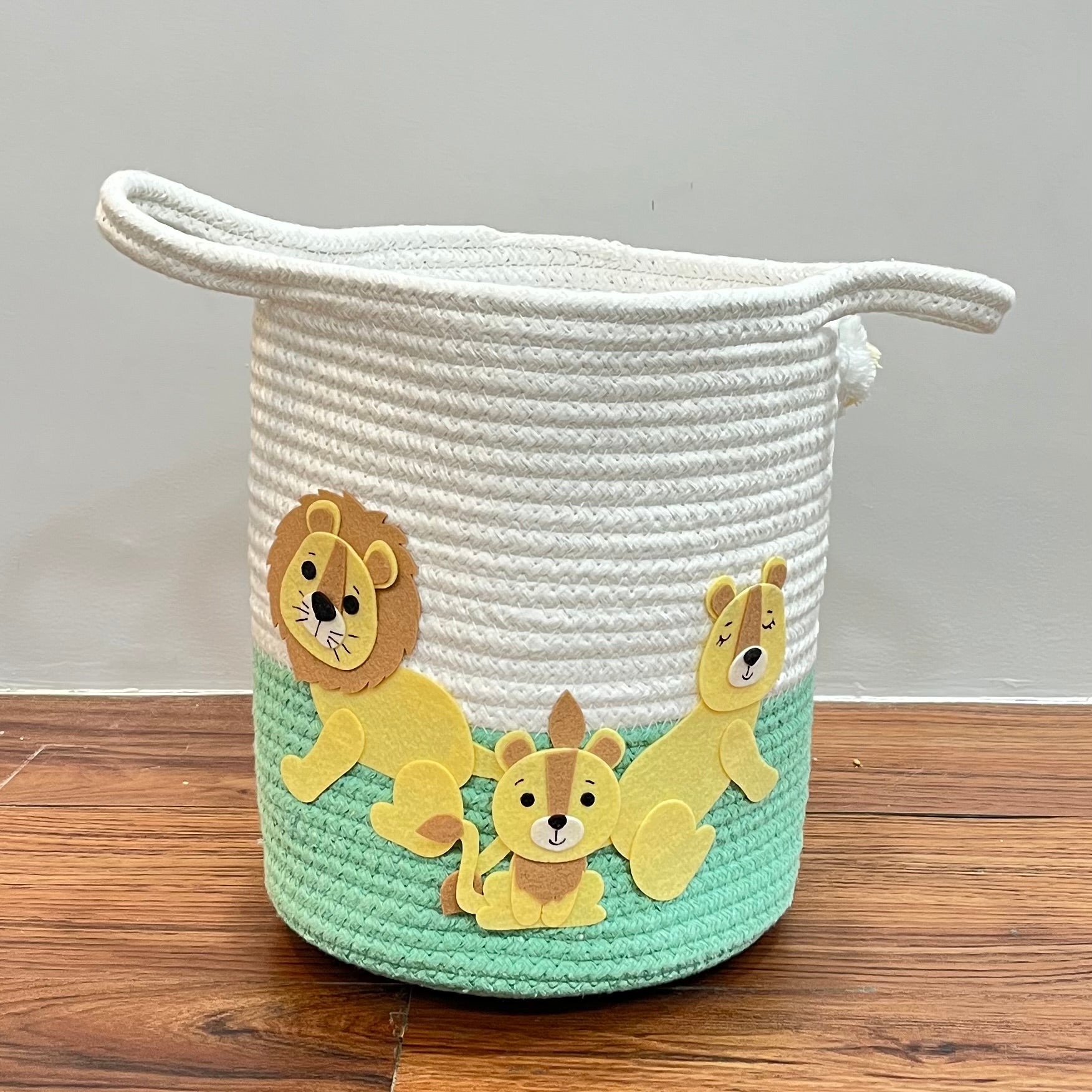 Babble Wrap Jute Cotton Storage Basket - Medium/ Large/ Set of Two - Lions Legacy