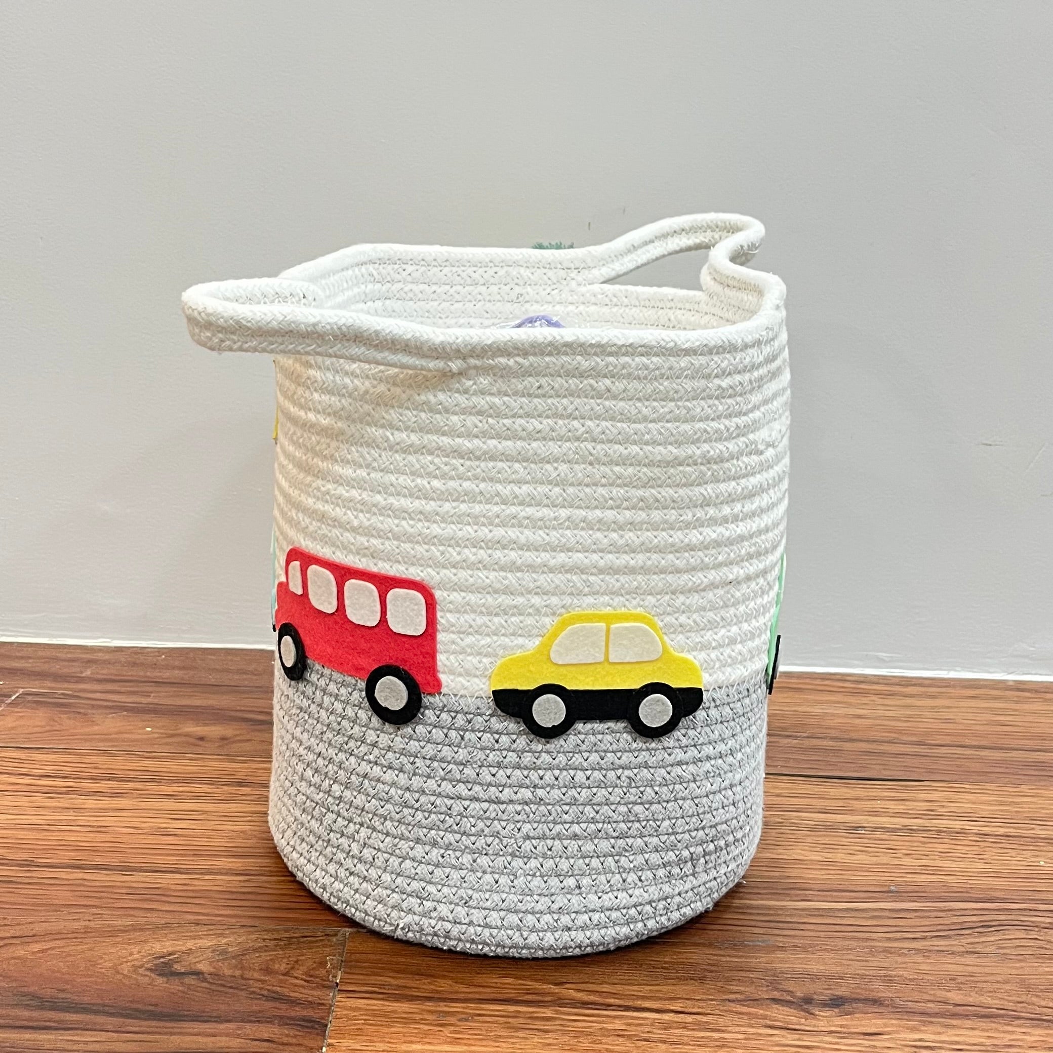 Babble Wrap Jute Cotton Storage Basket - Vintage Vroom