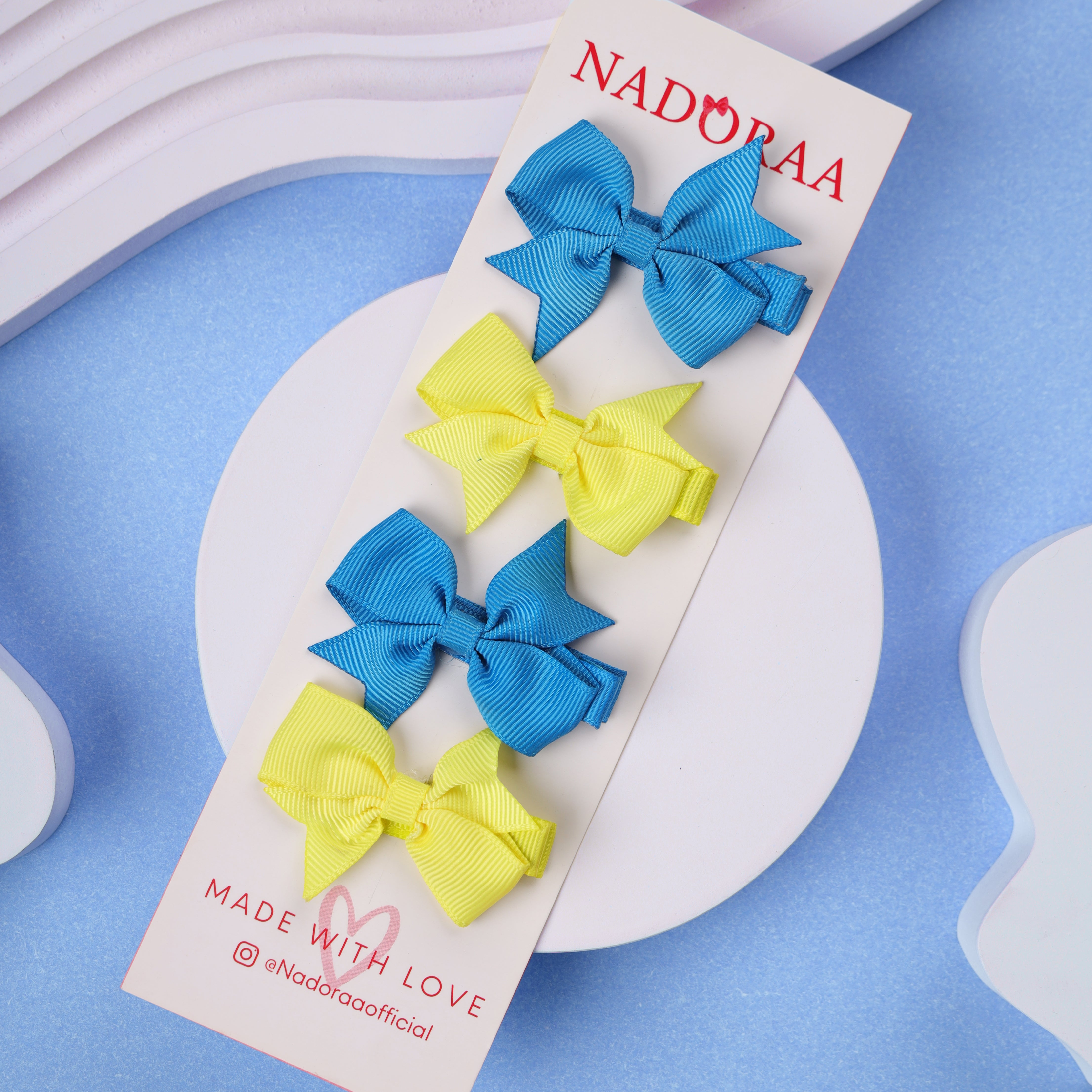 Blue and Yellow Tiny Locks Hairclips