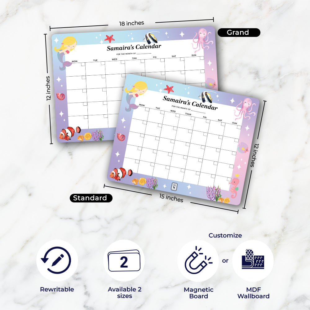 Personalised Kids Calendar - Wallboard
