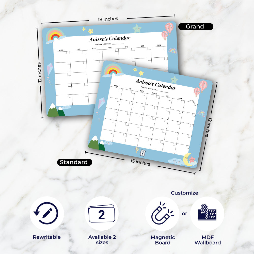 Personalised Kids Calendar - Wallboard