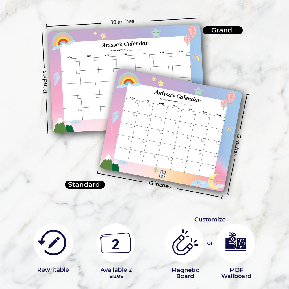 Personalised Kids Calendar - Wallboard