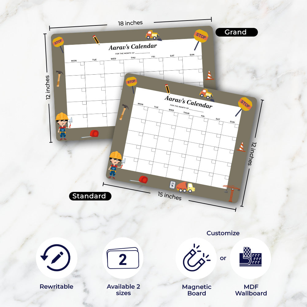 Personalised Kids Calendar - Wallboard