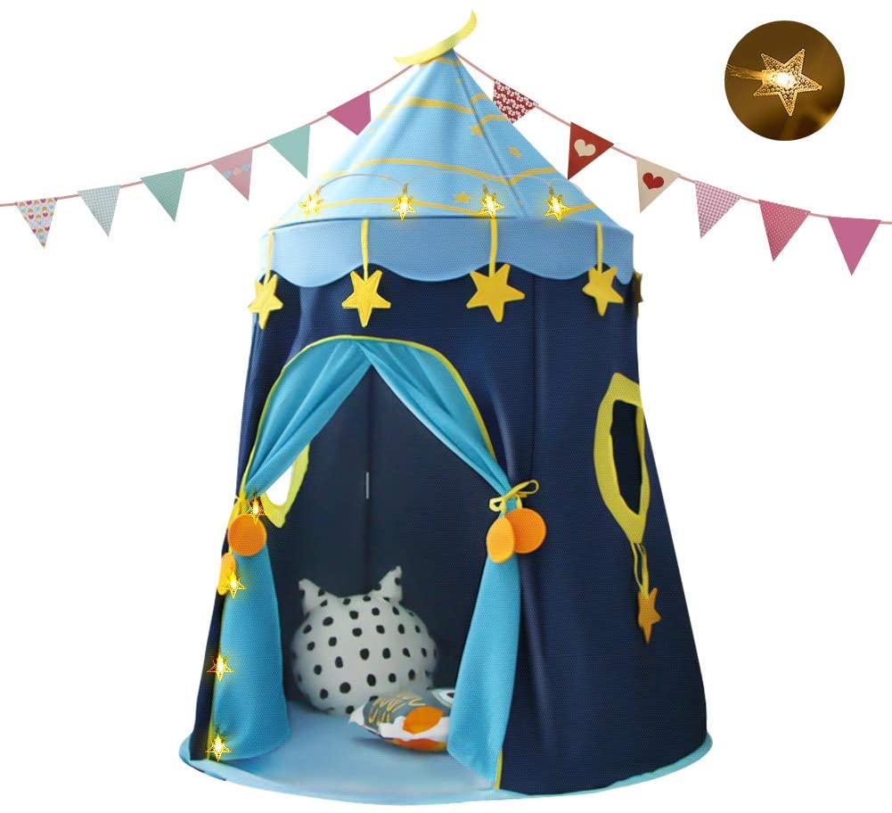 Playtime Foldable Tent House Starry Night - Blue - Baby Moo