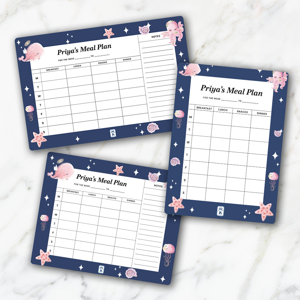 Blushing Underseas Kids Meal Planner