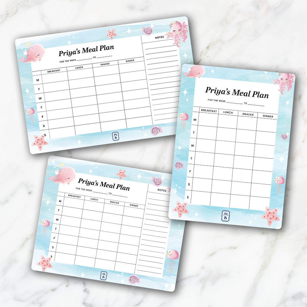 Blushing Underseas Kids Meal Planner