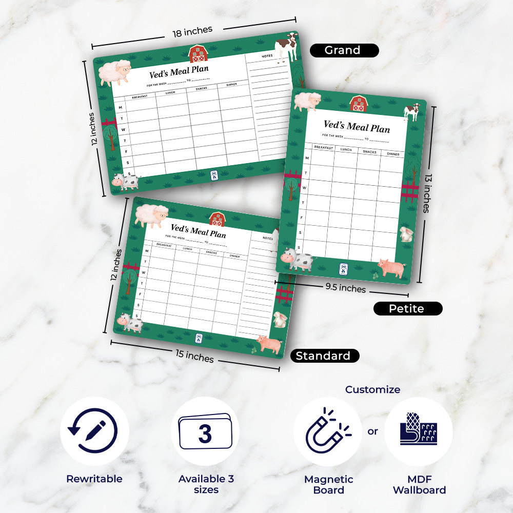 Farm Friends Kids Meal Planner