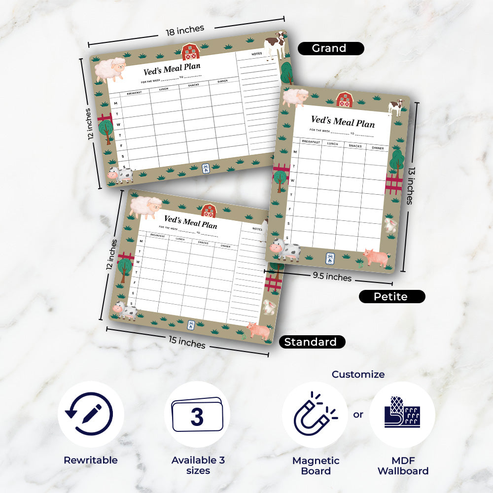 Farm Friends Kids Meal Planner