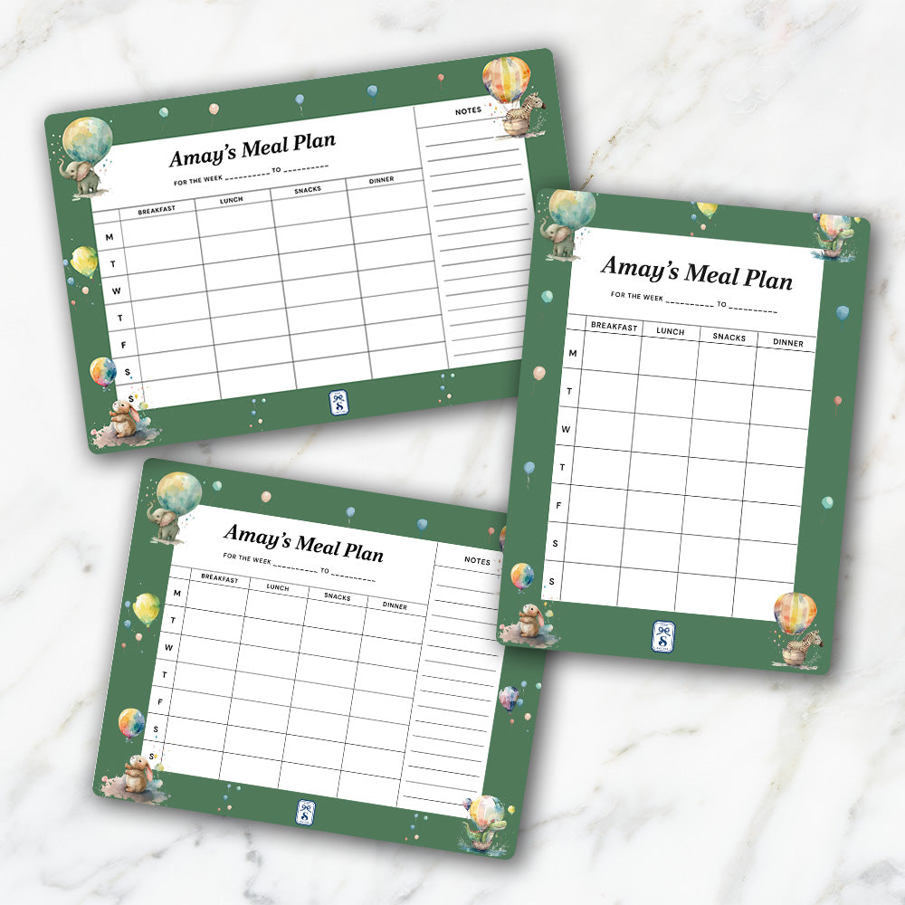 Balloon Safari Kids Meal Planner