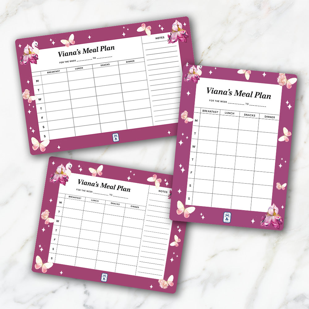 Butterfly Swan Blossom Kids Meal Planner