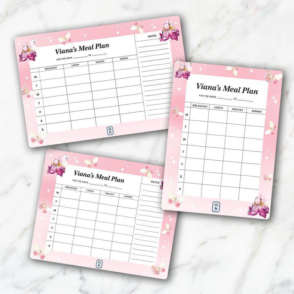 Butterfly Swan Blossom Kids Meal Planner