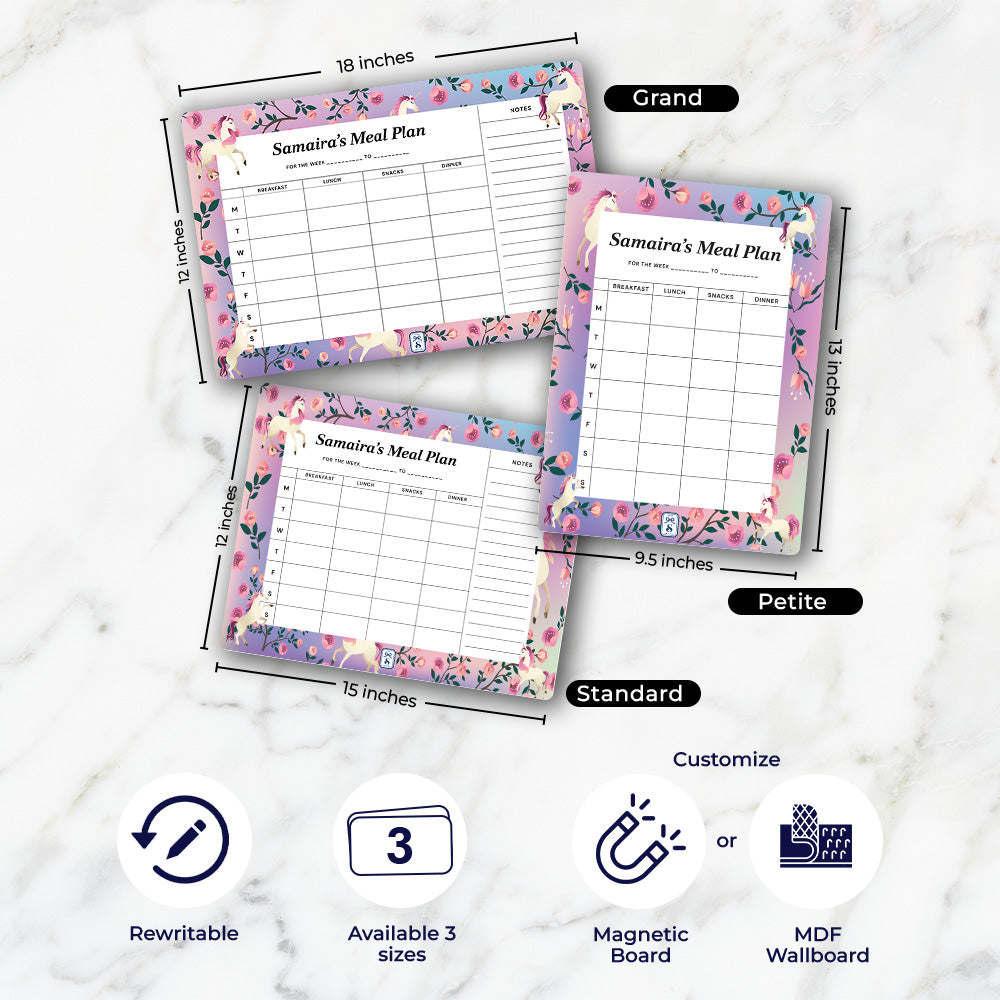 Unicorn Paradise Kids Meal Planner