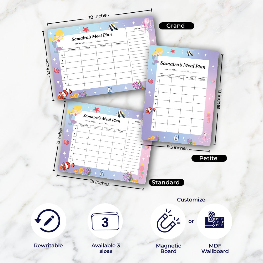 Personalised Kids Meal Planner - Magnet