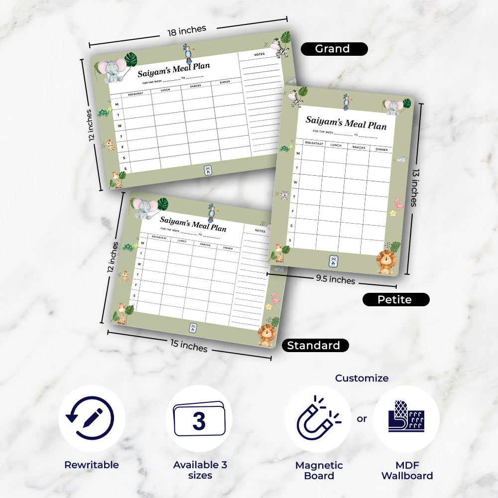 Personalised Kids Meal Planner - Magnet