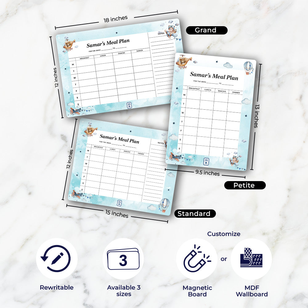 Teddy's Flight Kids Meal Planner