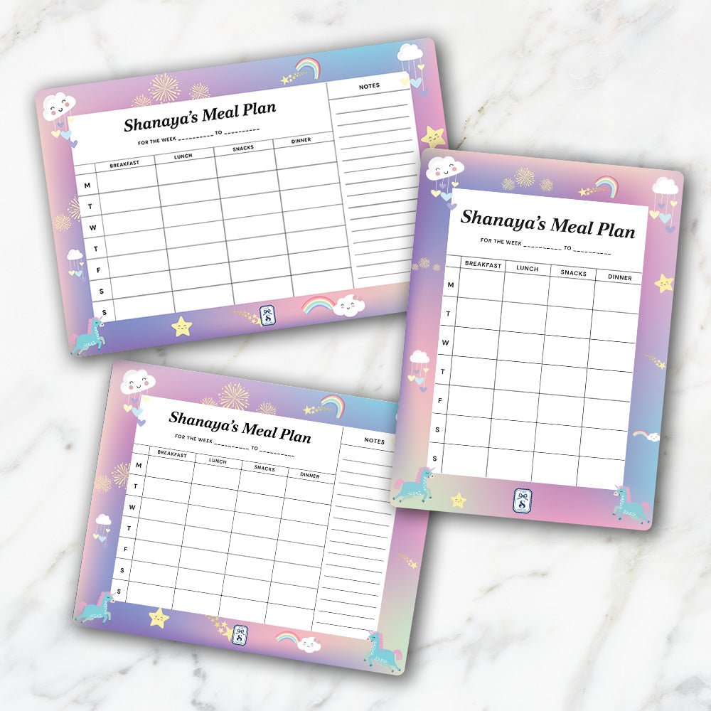 Unicorns & Rainbow Kids Meal Planner