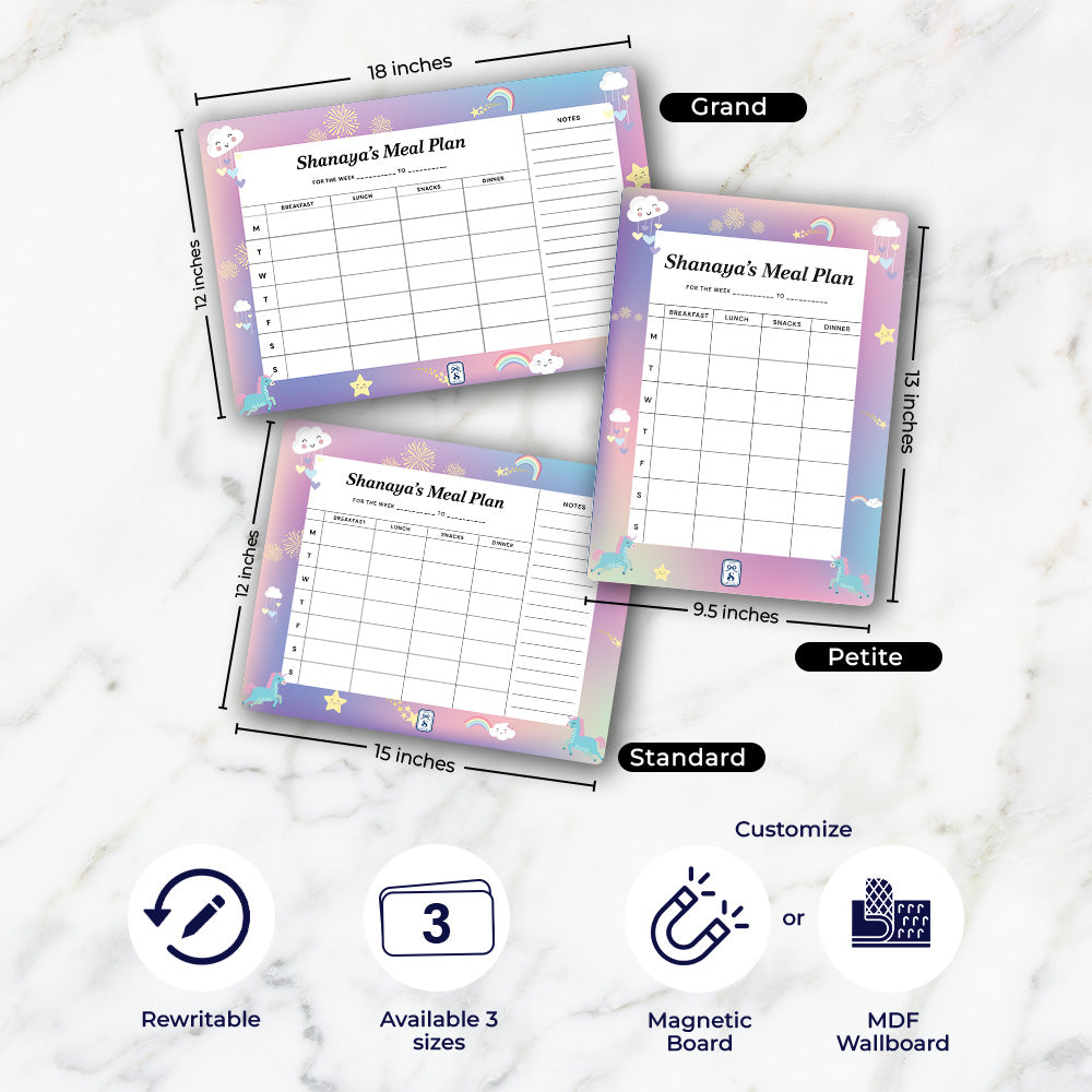 Personalised Kids Meal Planner - Magnet