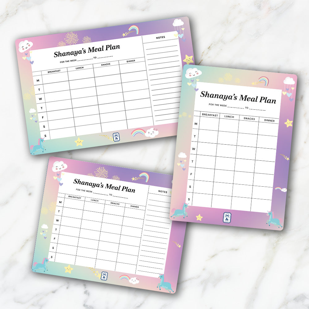 Unicorns & Rainbow Kids Meal Planner