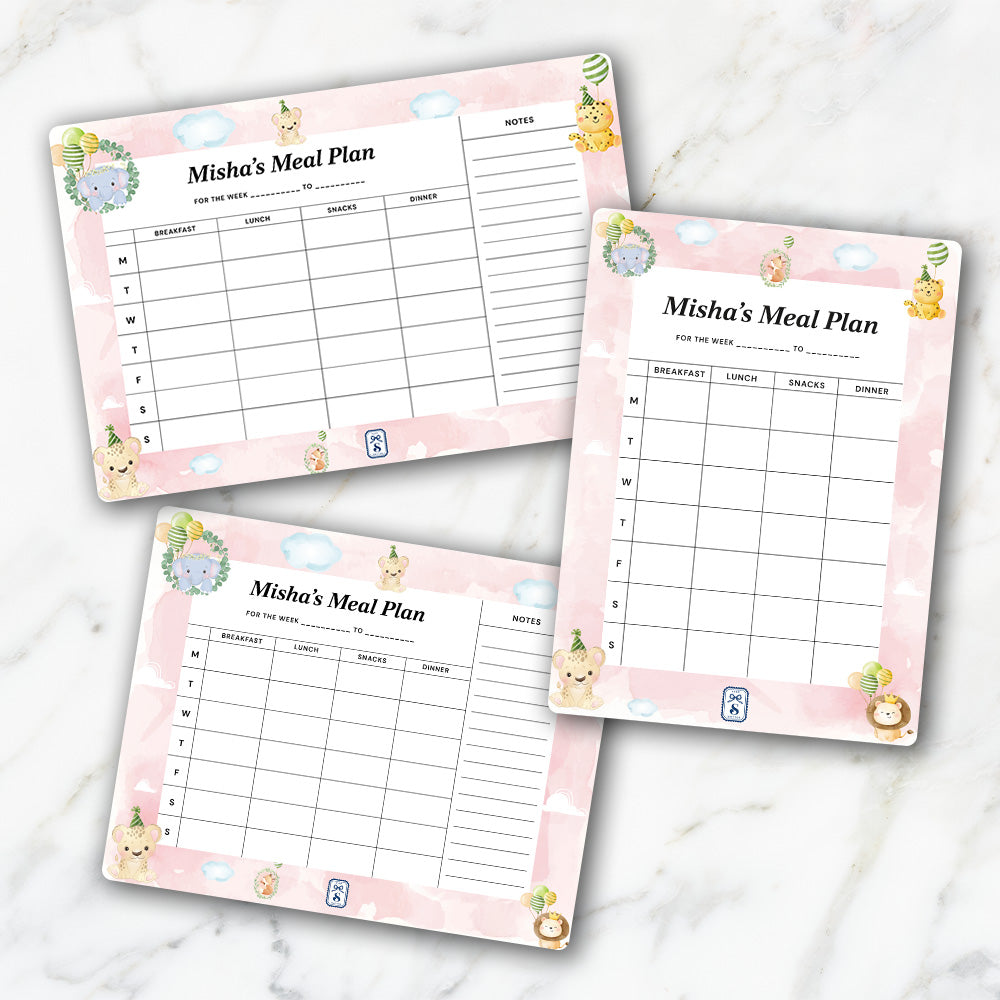 Safari Soiree Kids Meal Planner