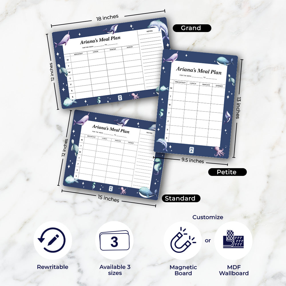 Midnight Ocean Kids Meal Planner