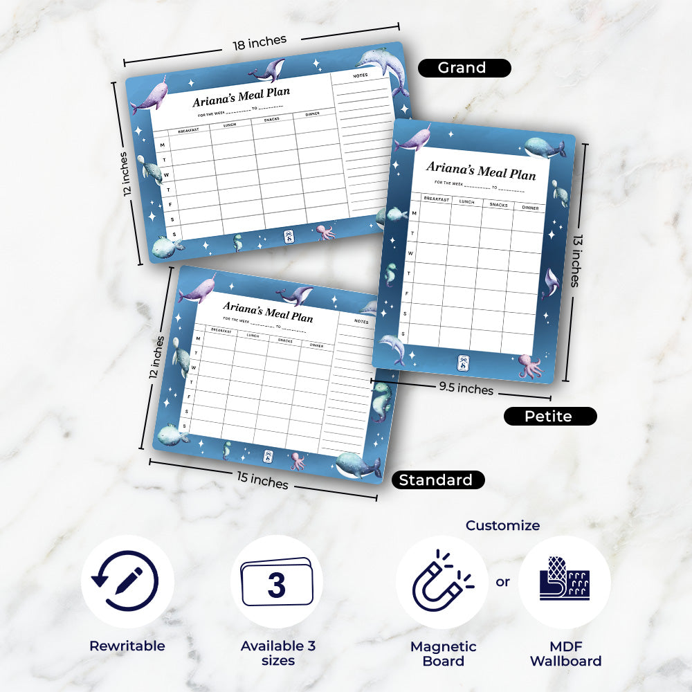 Midnight Ocean Kids Meal Planner